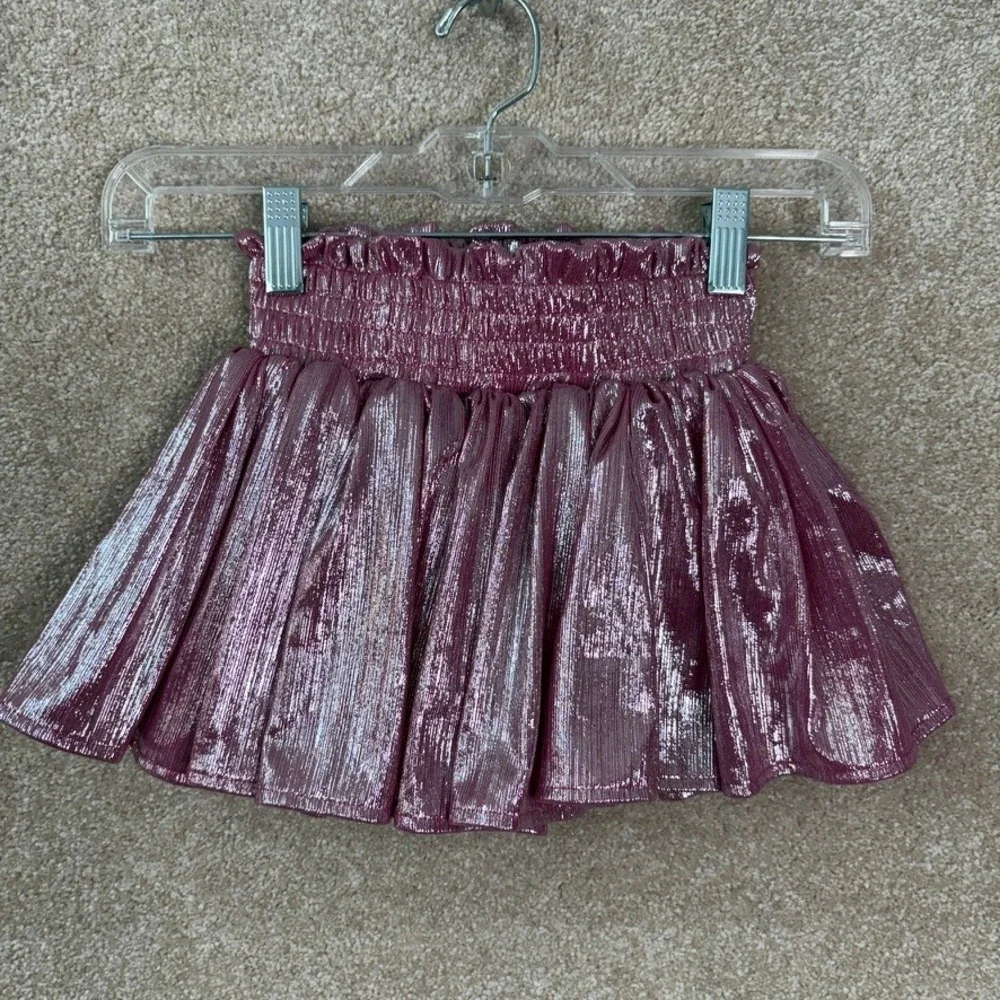 LOLA AND THE BOYS Metallic Skirt Skort Girls Size 8 Pink Dance Party Birthday